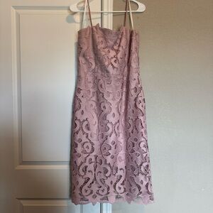 Mauve Lace Semi/Formal Midi Dress